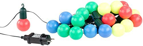Lunartec Disco Lichterkette: 4-farbige LED-Lichterkette mit 20 Lämpchen, 1,2 Watt, 475 cm, IP44 (Gartenlichterkette, Lichterkette Garten, Lichtschlauch)
