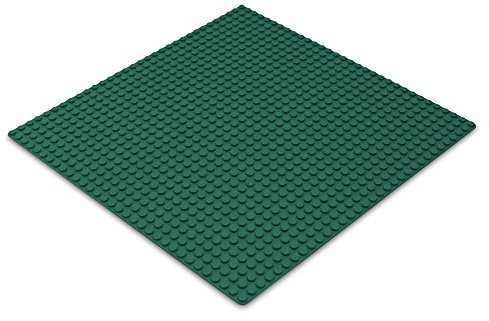 Katara 1672 - Platte Bauplatte 100% Kompatibel Lego, Sluban, Papimax, Q-Bricks, 25,5cm x 25,5cm / 32x32 Pins, Dunkelgrün