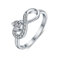 JO WISDOM Damen-Ring 925 Sterling Silber Infinity Unendlichkeit Geburtsstein Ring Herz schliff 3A Zirkonia,Schmuck für Frauen