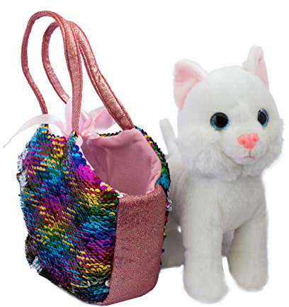 Joy Toy Catty Plüsch 20 cm im magischen Pailletentäschchen 13x25x20 cm