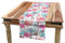 ABAKUHAUS Aquarell Tischläufer, Hawaii Flamingos, Esszimmer Küche Rechteckiger Dekorativer Tischläufer, 40 x 180 cm, Babyblau Lachs
