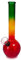 GHODT Bong aus Glas 20cm 24mm Durchmesser - 14.5 Steckchillum - Rasta Style - inklusive Sieb