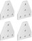 sourcing map T-förmige Verbindungsplatte, 60 mm x 60 mm x 4 mm, mit 5-Loch-Gelenkhalterung für 2020 Aluminium-Profil, 4 Stück (Silber)