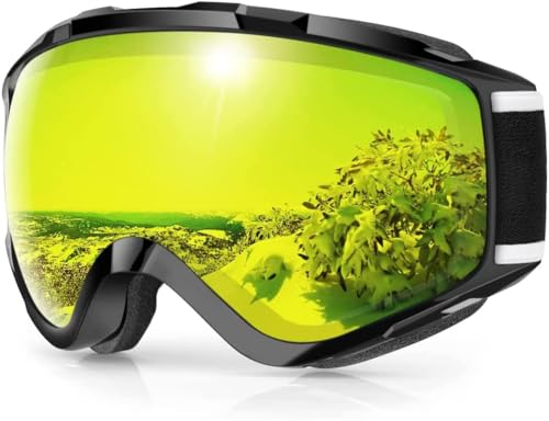 Findway Masque de Ski, Lunettes de Ski pour Adulte Homme Femme Jeunesse Junior OTG Masques de Snowboard, Anti buée, 100% Anti-UV pour Sports Hiver
