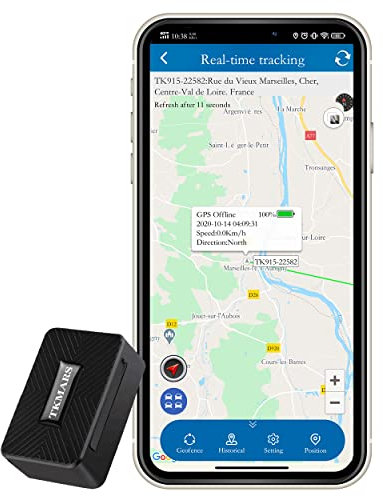 Mini Localizador GPS para Coche sin Suscripción 1500mAH Batería Rastreador GPS Posicionamiento Antirrobo en Tiempo Real Mini GPS Tracker para Bicicleta Moto Coche con App Gratis TK913