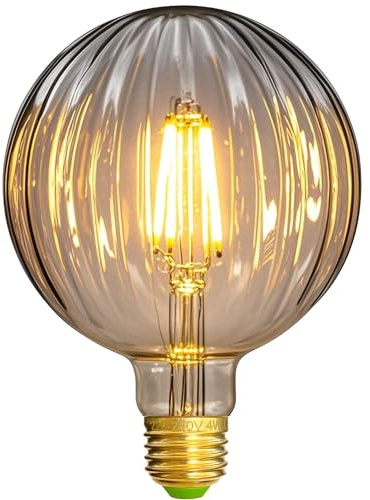 TIANFAN LED-Birnen Vintage 4 W 2500 K Warmweiß Kristall-LED-Glühbirne 220/240 V Edison-Schraube E27-Sockel Spezielle dekorative Glühbirne G125 Melone (Transparent)