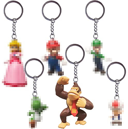 Porte-clés Nesloonp 6 PCS Chaîne de Clé Pendentifs Pendentif Brothers Louis Keychain Cadeau d'anniversaire pour Enfants