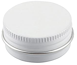 ZEOABSY 20 Pièces 10ml Pots en Aluminium Vide Rond Blanc Petit Cosmétiques Pot Conteneurs for Fait Main Bougies Crème Baume Voyage, 5X Spatule, 1x Étiquettes