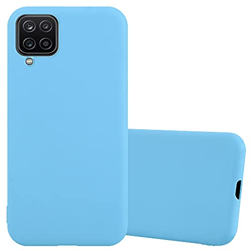Cadorabo Hülle kompatibel mit Samsung Galaxy A12 / M12 Schutzhülle TPU Silikon Case Candy Design Slim Kratzfest Weiche Gummi mit Rundumschutz Case Hülle für Galaxy A12 / M12 in Blau