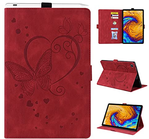 Auslbin Custodia per Galaxy Tab A7 10.4 2020,Pelle PU Cover Tablet con Auto Svegliati/Sonno Funzione Case con Supporto Funzione,Cover per Samsung Galaxy Tab A7 10.4 Pollici SM-T500/SM-T505,Rosso
