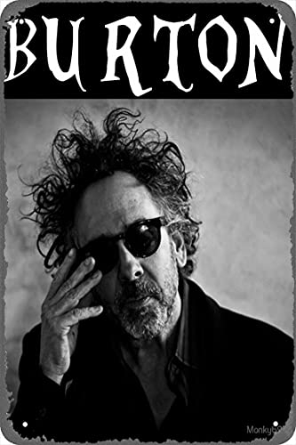 NIUMOWANG Metallschild – Tim Burton – Portrait-Blechposter 30,5 x 20,3 cm
