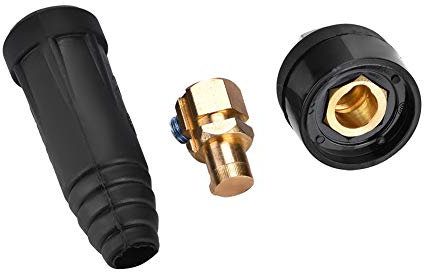 1 Stück DKJ-Serie Schweißkabelverbinder Europäischer Stil Schweißkabel Schnellverbinder Kupfer + Gummi-Schnellkupplungsadapter für Schweißmaschine(DKJ35-50 black)