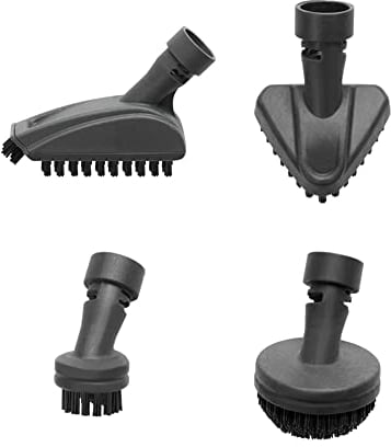 Polti PAEU0399 Kit 4 Spazzolini con Setole in Nylon per la Pulizia di Piastrelle, Fornelli, Fughe e Sanitari, Compatibili con Polti Vaporetto Style