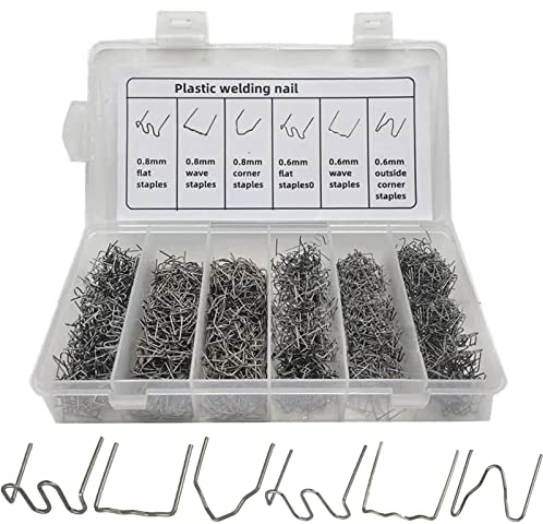 Gloryit Plastik Schweißen Heiße Heftklammern, 600pcs Hot Staples, Schweißen Reparaturmaschine, für Heißklammern, Stoßstange, Silber