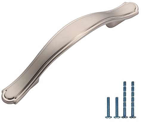 9BUILD 10 Pack 76mm Brushed Satin Nickel Kitchen Cupboard Handles Kitchen Door Handles Drawer Handles Zinc Alloy Wardrobe Handles Cabinet Handles Cupboard Door Handles