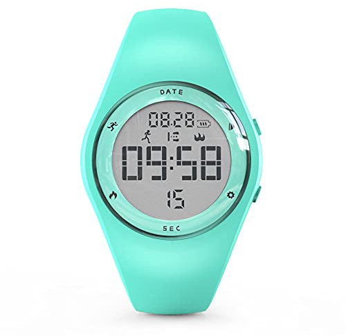 Focwony Digital Non-Bluetooth Fitness Tracker Watch,Waterproof, with Pedometer, Steps, Distance, Calories Burned, Alarm Clock, Stopwatch, Great Gift for for Kids Teens Girls Boys Women (Green)