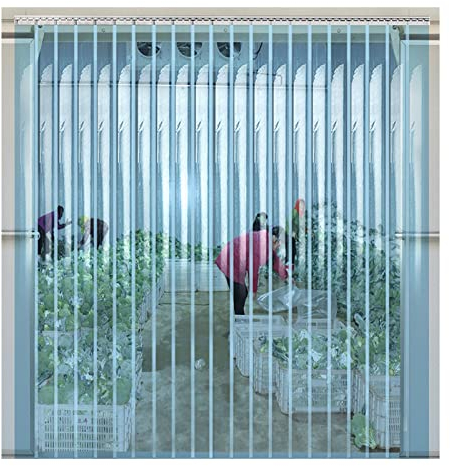 SYFXZZDS PVC Streifen Türvorhang Transparent Lamellenvorhang PVC Vertikale Jalousien Warm Halten zum Fabrik, Garage, Terrasse, Industriell (Size : 165x350cm/64.96x137.8in)