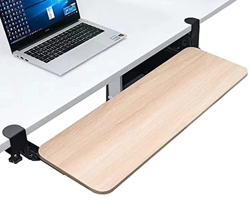Ownant Tastaturauszug Tastaturablage Tastatur-Auszug 65 x 24cm Tastaturschublade Keine Löcher Gestanzt PC Tastatur Auszug bis 30 Kg (Nussbaum hell)