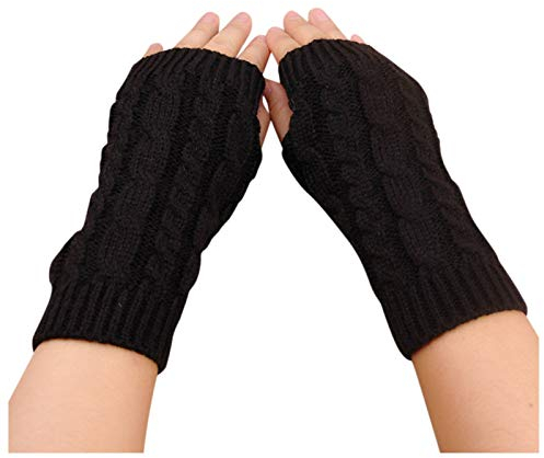 Fingerlose Handschuhe Pluswärmer Handstulpen Damen Lang Handwärmer Stulpen Aus Fleece Pulswärmer mit Daumenloch aus Wolle Fingerlos Damen Herren
