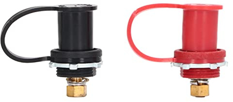Battery Charger Post, Pack Of 2 Negative Positive Battery Cable Terminals Automotive Terminal Clamps Connectors 20mm Stud Cap Car Rv Truck Charging Pile Jumper Terminal Red and Black Pair