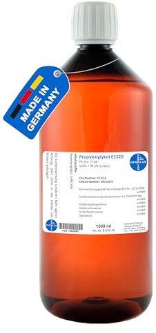 HERRLAN® Propylenglykol 99,5% – 1000 ml für Kosmetik & Hautpflege - Pharmaqualität für Cremes, Gels & Lotionen - Made in Germany