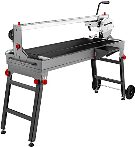 GRAPHITE Tagliapiastrelle 1200 W, velocità 2950/min-1, gamma di smussatura 0° ÷ 45°, profondità massima di taglio 90º/45º 58/45 mm - taglio preciso di piastrelle per risultati professionali