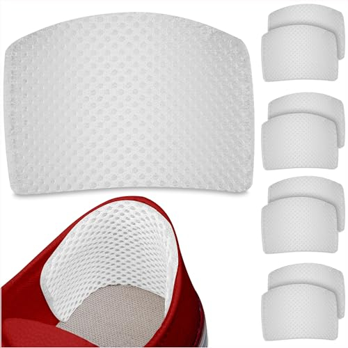 SULPO 4 Paar Fersenpolster Sneaker - Fersenpolster für kaputte Schuhe - Fersenkissen - Fersenschutz für Schuhe - Heel protector - Druckstellen pflaster für Fersen - Ferse schuheinlagen - weiß