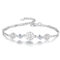 BSLVWG Schneeflocke Armband für Frauen, Armbänder für Frauen Silber, weiß vergoldete Armband Schneeflocke mit Cubic Zirkonia Freundschaft Armbänder, Geburtstagsgeschenk für Frauen (Silber)