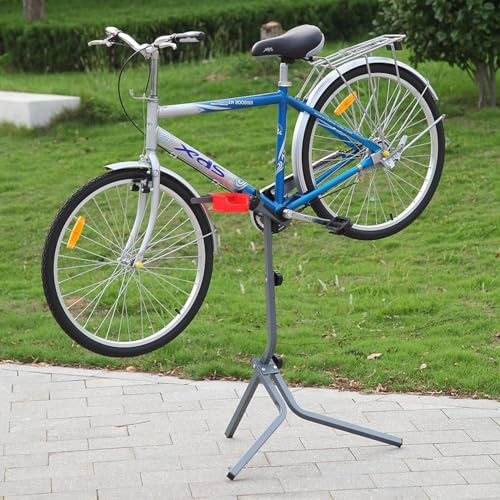 Greenfields Folding Bicycle Repair Stand | Adjustable Height 95-105 cm | Pro Home Mechanic Workstand | Durable Steel Bike Maintenance Rack with Tool Tray
