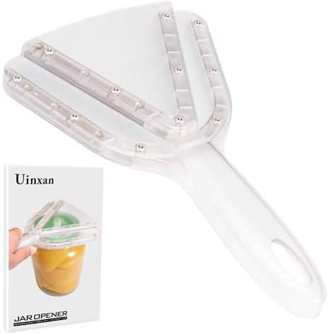 Uinxan Jar Opener for Weak Hand & Seniors with Arthritis,Easy Twist Off Bottle Caps,Patent | Unique Kitchen Gadgets, Christmas Gifts for Elderly/Women/Men (Transparent)