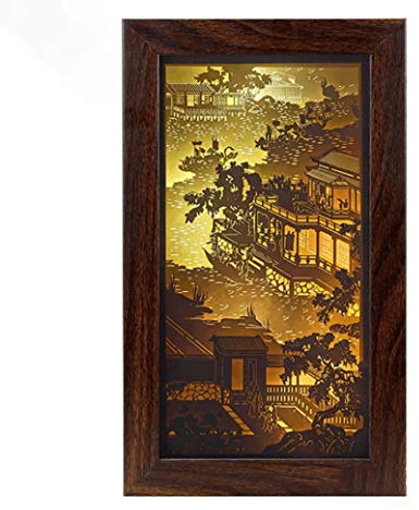 3D Shadow Box Papercut Light Boxes - Antiquity Decor Night Light Lamp for Creative Shadow Paintings - Perfect Valentine's Day Gift