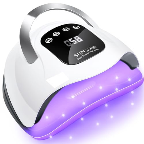 LKE UV LED Nail Lamp, 320W Led Nail Lamps for Gel Nail Dryer UV Lamp with 72Pcs Lamp Beads and Automatic Sensor/4 Timer Setting/LCD Touch Screen Curing Lamps LED Gel Light Home and Salon Use