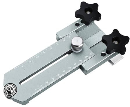 Gabarit de coupe mince étendu en alliage d'aluminium, guide de travail du bois métrique en pouces pour scie à table, toupie, scie à ruban, rails en T, large compatibilité et portée étendue (gris)