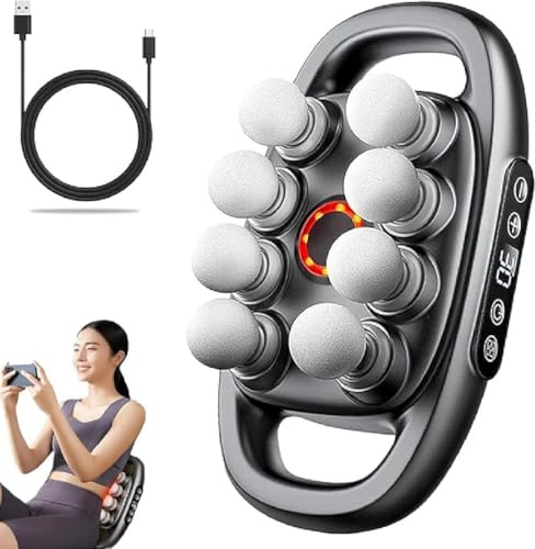 Evasea Massager,Evasea Revive-16-Drive 8-Head Massage Gun Set,Mit 3 Massagemodi und 30 Einstellbaren Geschwindigkeiten,Tiefenmuskelmassagepistole für Beine,Arme,Taille,Rücken und Ganzkörper(8 Köpfe)