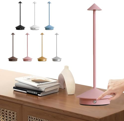 Xpwghap Heimtischlampe,Heim-glueck Kabellose LED Tischlampe Im Edlen Design,Tischlampe Kabellos LED Tischleuchte Tischlampe Touch Outdoor Wasserdicht Für Restaurant/Bar/Garten/Balkon/Esstisch-B