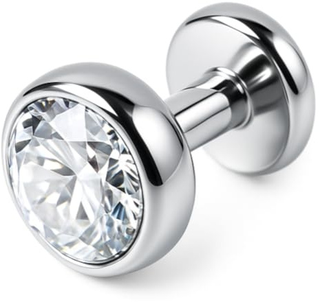 PIERCINGO® SKIN-DIVER Haut-Anker TITAN G23 Weiß Klar TITANIUM ASTM F136 Dermal-Anker Anker-Piercing Implantat Disk Kugel Zirkonia-Kristall Micro-Dermal Surface-Piercing Strass-Stein Silber