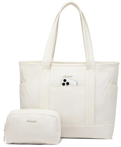 LOVEVOOK Handtasche Damen Groß Shopper Tasche Laptoptasche 15.6 Zoll Tote Bag Women Arbeitstasche Bürotasche Lehrertasche Einkaufstasche Tragetasche Leicht für Schule Gym Reisen Business Daily Beige