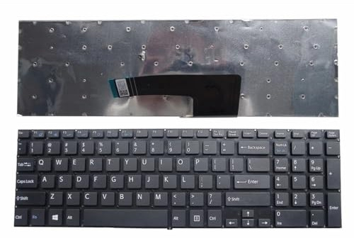 LWDOZMD Englisch Laptop-Tastatur für Sony für VAIO SVF15 SVF152 SVF153 SVF154 9Z.NAEBQ.00R SVF15N17CXB AEHK97001103A(Black)