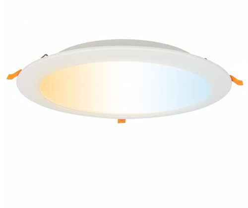LED Einbauleuchte 230V 3CCT 30W 3000K/4000K/6500K 3000lm-Ø250mm Deckenspots Ultra Flach Einbaustrahler LED Downlight Rund, Nicht Dimmbar, Deckenleuchte Weiß für Küche, Wohnzimmer, Flur- Horoz Electric