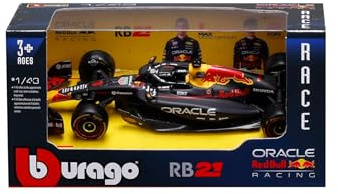 BBURAGO F1 Oracle Red Bull Racing RB21#1 Verstappen Bahrain GP (2025) - Modellauto Formel 1 Maßstab 1:43, Originalgetreues Sammlerauto Spielzeugauto ab 3 Jahren (18-38233V)