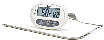 CDN Leave-In Probe Cooking Thermometer, 0 to +200C, White