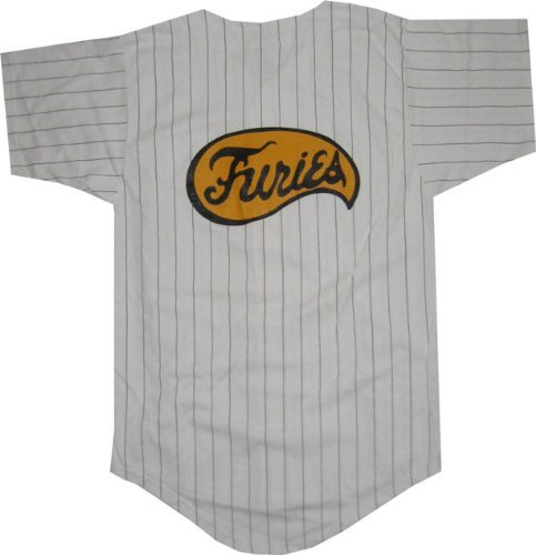 The Warriors Baseball-Trikot, Schriftzug Furies, mit Nadelstreifen Größe L Weiß - weiß