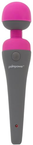 PalmPower Massager, Corded Vibrating Wand with 250cm Cable, Removable Silicone Cap, Curved Handle, PowerBullet Motor, Strong Vibrations, Easy to Use Personal Massager for Women