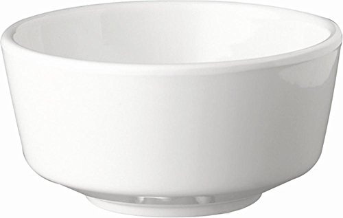 APS GF080 Float Round Bowl, 2, White | Stackable dishware option saves storage space, perfect for heavy-duty commercial catering and buffet presentation.