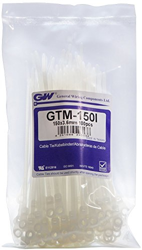 GW Kabelbinder-Technik, Kabelbinder mit Schrauböse 151x3,6mm, natur, 100 Stück, GTM-150IC