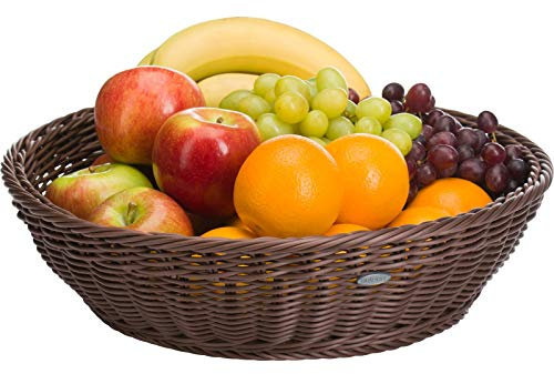 Saleen Korb-Schale, Gastrotauglich, Rund, Durchmesser: 37 cm, Kunststofffaser, Dunkelbraun, 02053206101