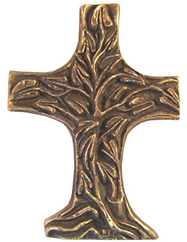 Wilde Bronzekreuz Bronze Kreuz Lebensbaum Kommunion 11,5 cm * 8 cm