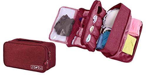 Bansga Unterwäsche Aufbewahrungstasche – Wasserdichtes Nylon Reisetasche Sockentasche Kulturbeutel Farbwah-lila(Red)