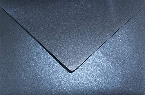 Netuno 100 Kuverts Perlmutt-Dunkelblau DIN C5 16,2x22,9 cm metallisch | 120g Aster Metallic Queens Blue · elegante festliche große blaue Umschläge für Geburtstag, Jubiläum, Taufe & Grußkarten