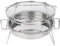 Olla de barbacoa al aire libre, MAGT Mini Parrilla Parrilla Inoxidable, Redonda de Acero Inoxidable Barbacoa de carbón Plegable Red de Parrilla para Acampar al Aire Libre Picnic Cooking(22 14CM)